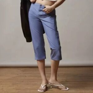 Urban Outfitters BDG Crishell Capri Pants Blue White Stitching Tech Size 10